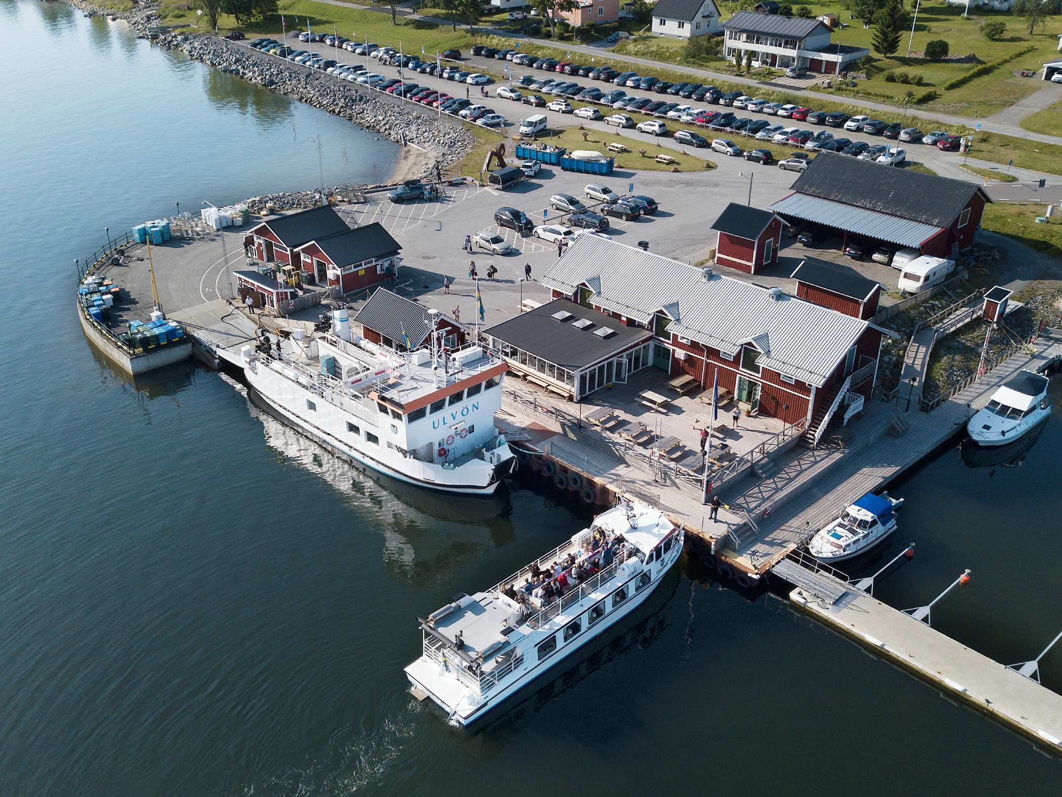 Flygfoto över Kajkanten Höga kusten.